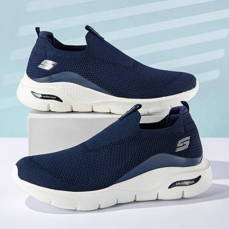 Breathable Casual Shoes Men Sneakers for Walking Hiking Slip on Mesh Low Top Running Shoes Outdoor Platform Shoes Size 39-46
