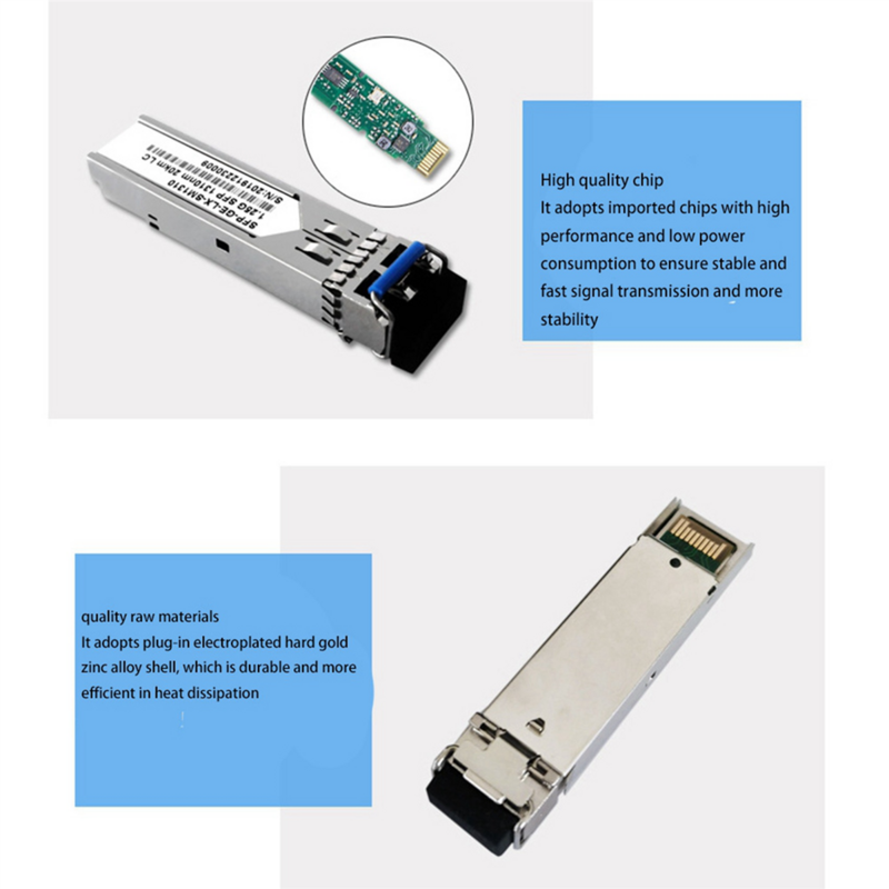 4X SFP Optical Module Gigabit Single-Mode Optical Module SFP-GE-LX-SM1310 20KM Dual Fiber 1.25G for Huawei H3C