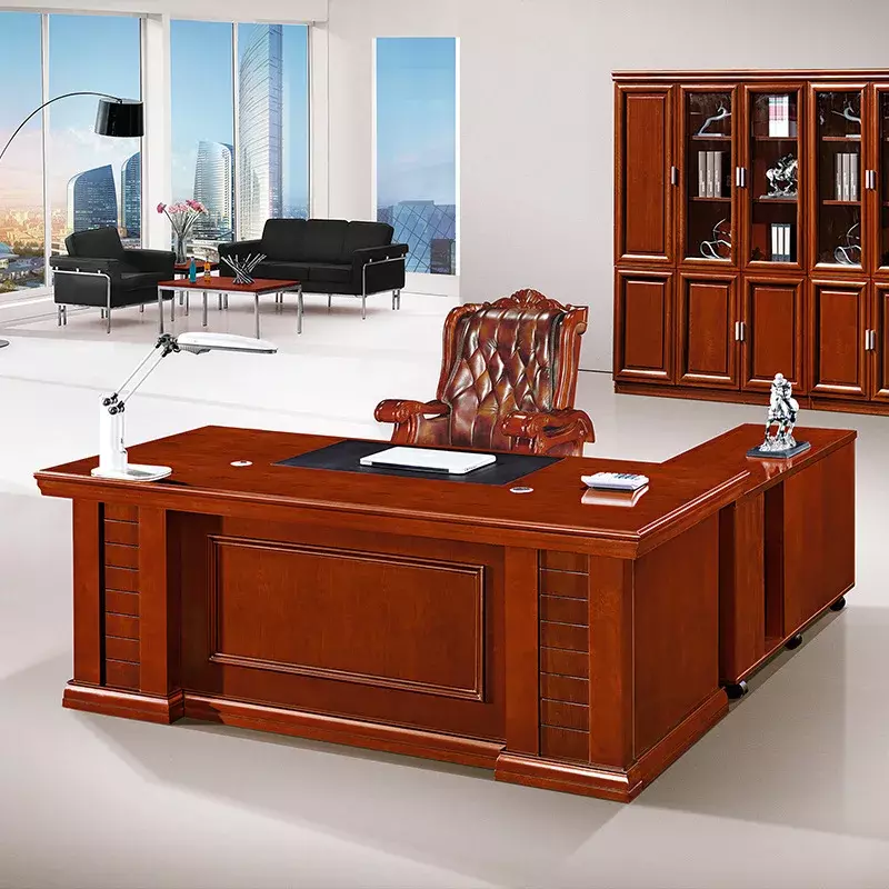 Modern Design Office Desk, Móveis com armário de armazenamento, Working Boss Executive Desk