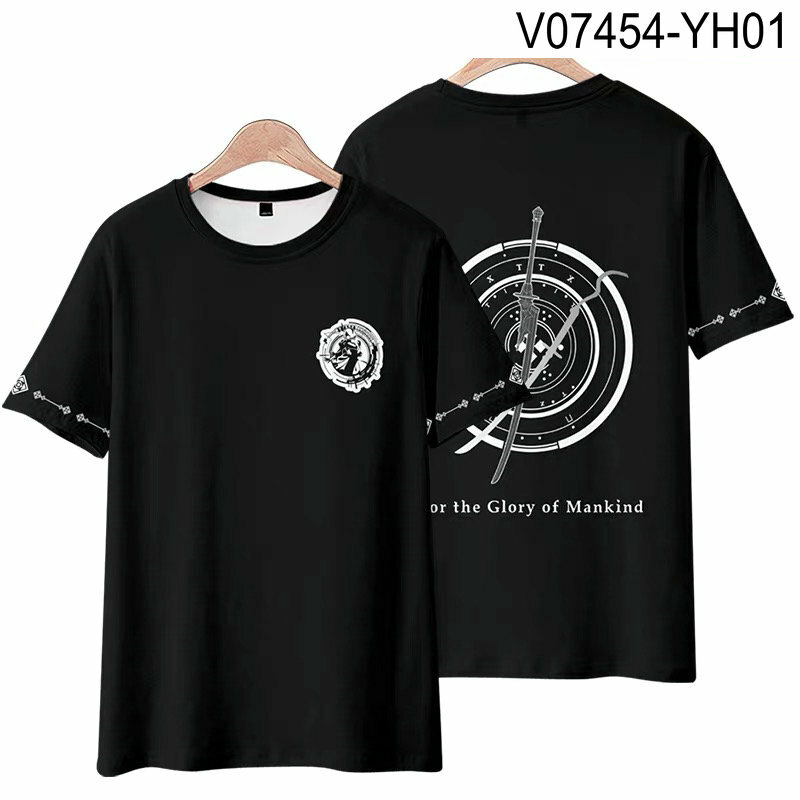 Camiseta con estampado 3D de Game NieR:Automata, moda de verano, cuello redondo, manga corta, ropa de calle Popular, talla grande