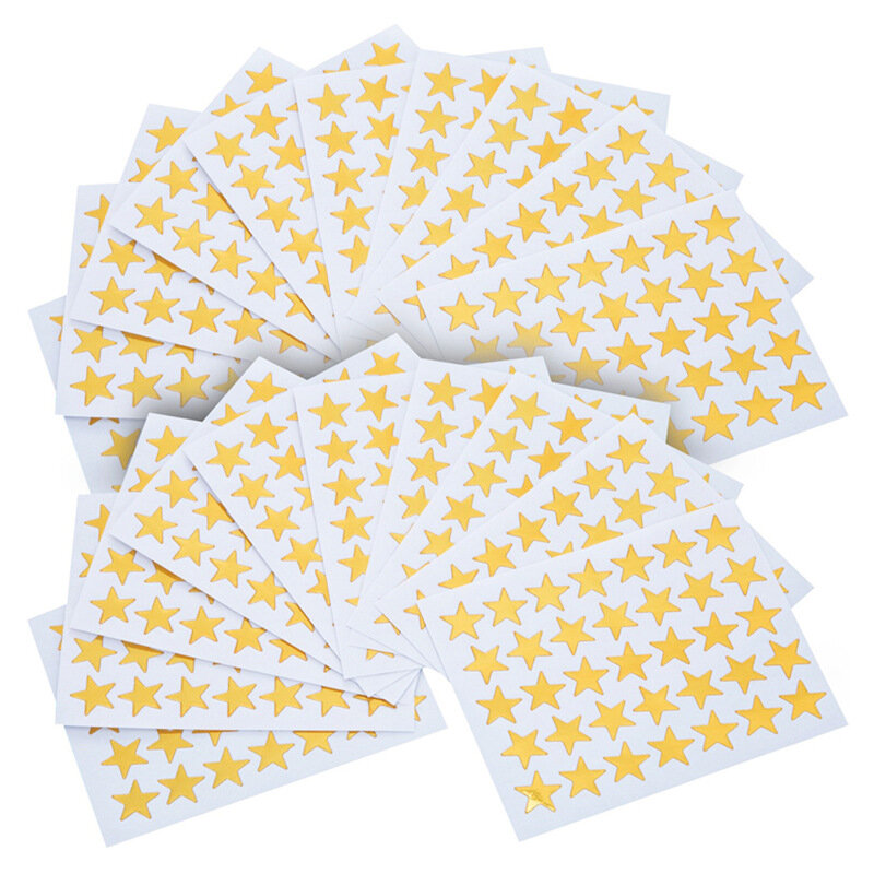 10 pz/set Star Sticker Label Reward Stickers per bambini bambini studenti regalo oro adesivi di cancelleria fai da te