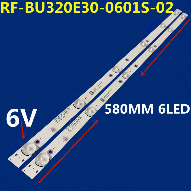 Lampu latar LED 6V 6 lampu Strip untuk RF-BU320E30-0601S-02 RF-BU320003SE30-0601 A0 CY-32DN-3030-3000MA-36V