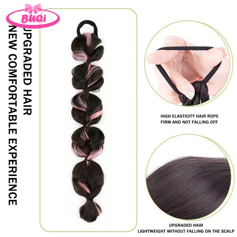 Синтетический удлинитель для конского хвоста BUQI, Резиновая лента, плетеные аксессуары для волос, искусственные накладные хвосты для женщин