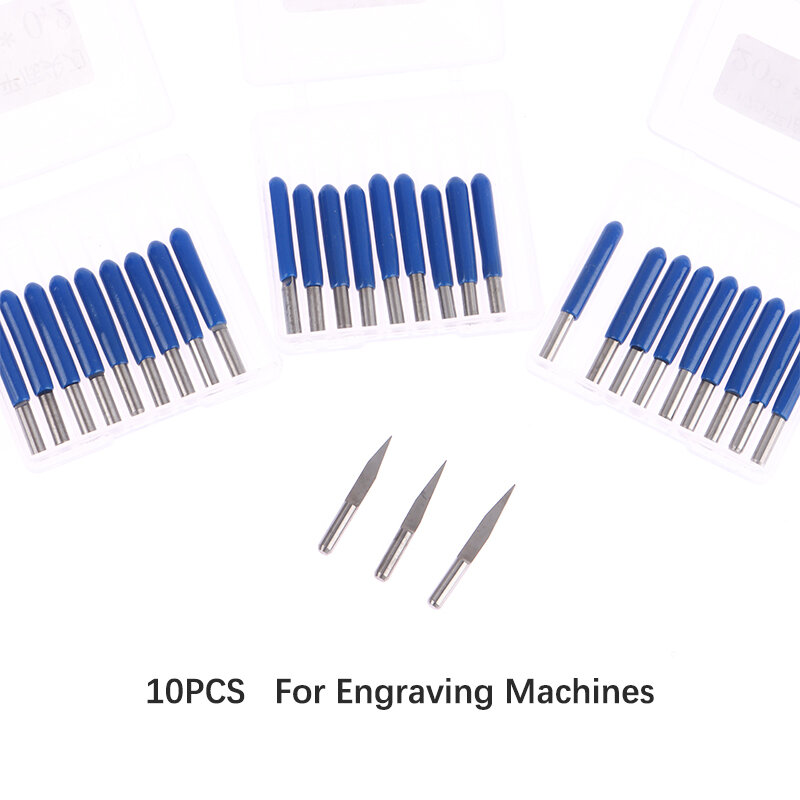 10PCS 3.175mm bits CNC Engraving Machine for Wood PCB Engraver Tips Milling Cutter DIY Hobby Knife