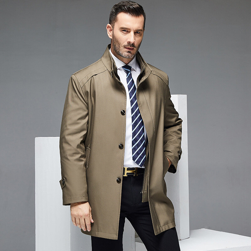 Jaket musim dingin pria, pakaian atasan empuk seperti sutra longgar dalam dapat dilepas untuk lelaki