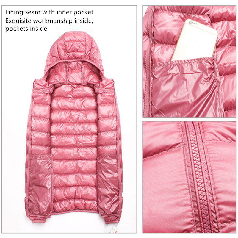 신상품 여성 후드 한국 쇼트 화이트 덕 경량 다운 재킷, 2022