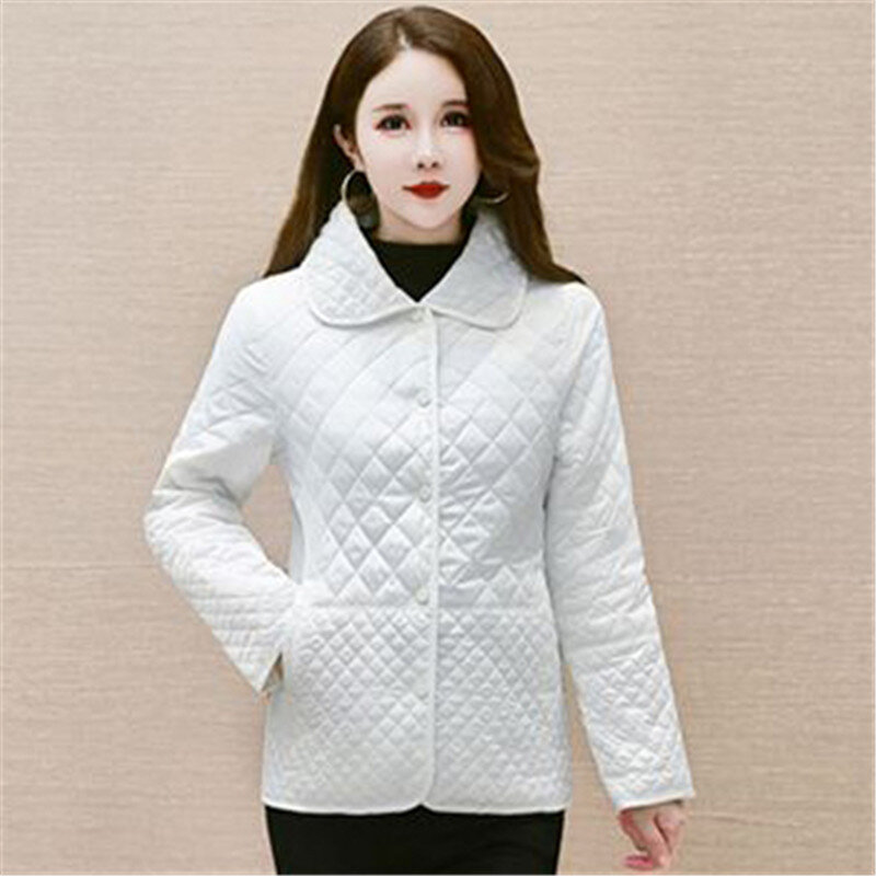 Зимняя короткая хлопковая куртка для женщин, новинка 2023, свободное квадратное пальто с лацканами, однотонная верхняя одежда, модное женское пальто с закрытыми пуговицами