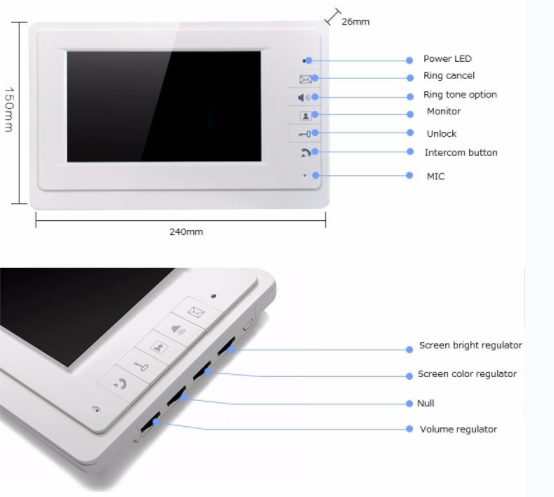 Multi-apartment access control intercom system visual doorbell supports Tuya APP video phone visual door phone