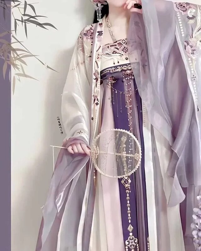 女性のための中国の伝統的なドレス,妖精のコスチューム,古代の漢服,紫のドレス,誕生日パーティー,プラスサイズ,xl,夏,2022