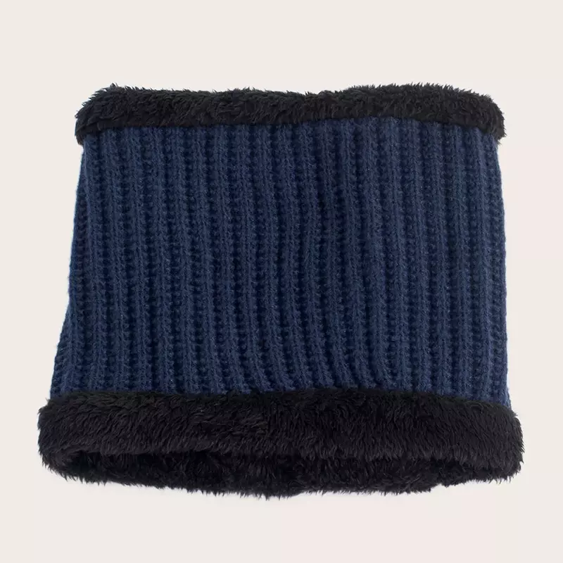 Chapeau et écharpe de cou pour hommes et femmes, étiquette de flocon de neige, doublure en peluche thermique extérieure, bonnet d'hiver, ensemble de 2 pièces
