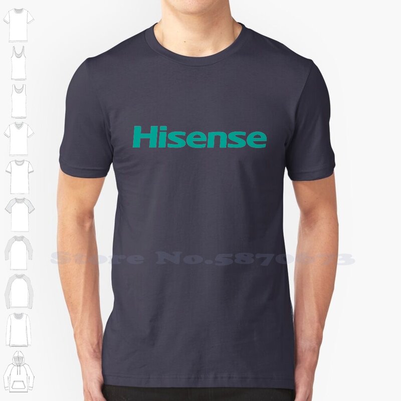 Hisenseロゴ-カジュアルTシャツ,綿100%,グラフィック,高品質