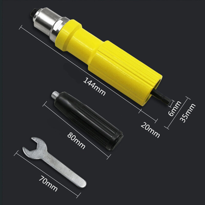 Elétrica Cordless Rivet Nut Gun, Drill Bit, Riveting Adaptador, Inserir Nail Acessórios Ferramenta, DIY, 2,2 milímetros-3,2 milímetros