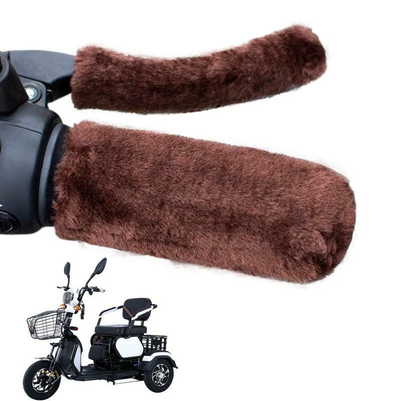 Brake Grips Cozy Soft Plush Handlebar Cover Non-slip Protective Bike Brake Sleeves Keep Hands Warm In Cold Weather Cycling