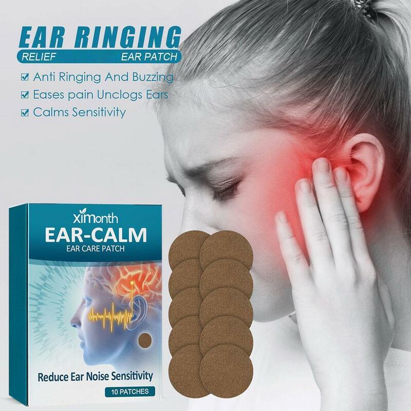 귀 통증용 이명 치료 패치, 청력 손실 보호 스티커, 천연 허브 추출물 석고, 건강 관리, 10 개