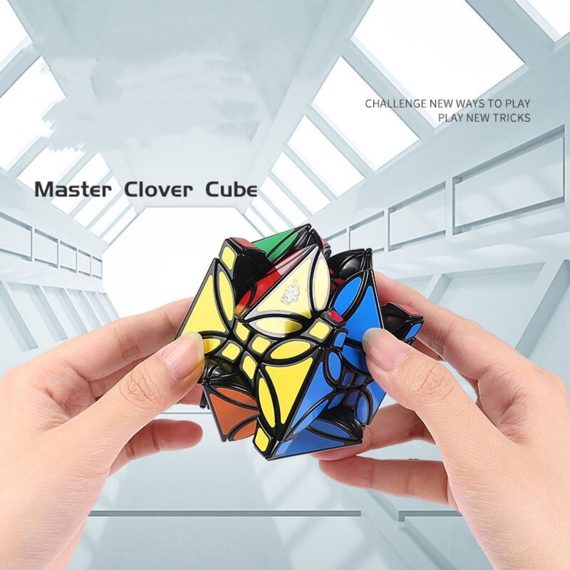 LanLan New Master Clover Cube Black Professional Speed Sticker Cubo Magico Pomysł na prezent świąteczny Puzzle Zabawka Prezent Zabawka