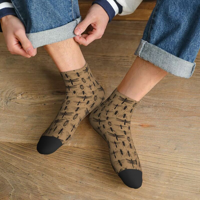 Entomology Studies Pattern Ankle Socks Male Mens Women Winter Stockings Polyester