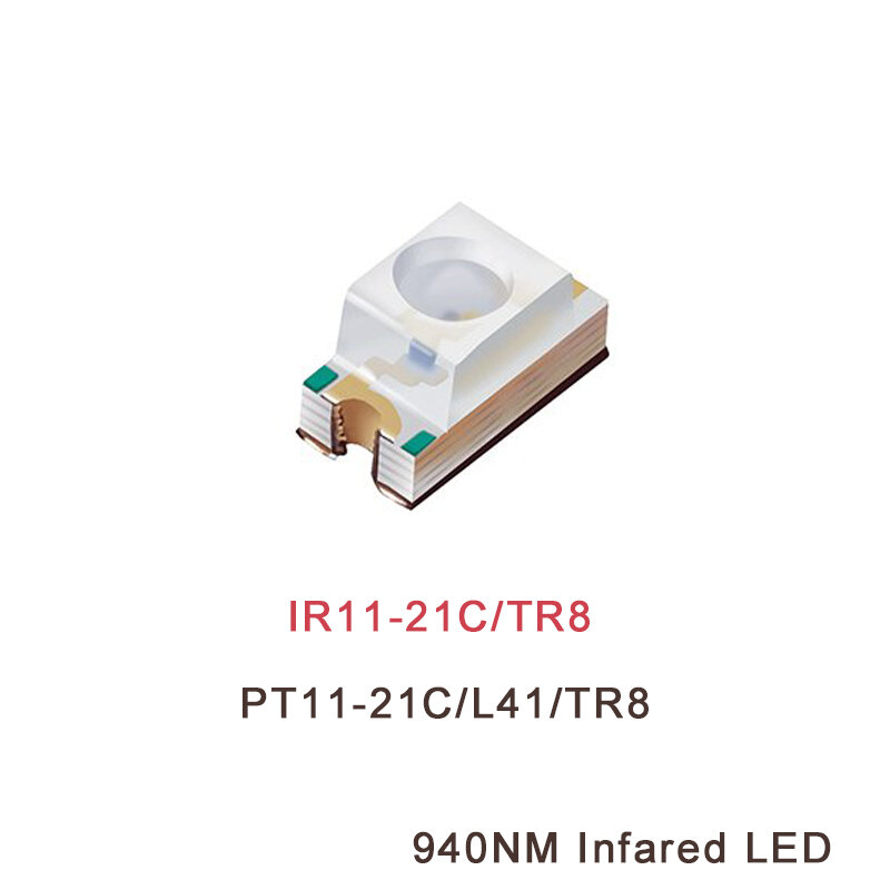 10pcs IR11-21C/TR8 1206 SMD PT11-21C/L41/TR8 940NM betapper LED