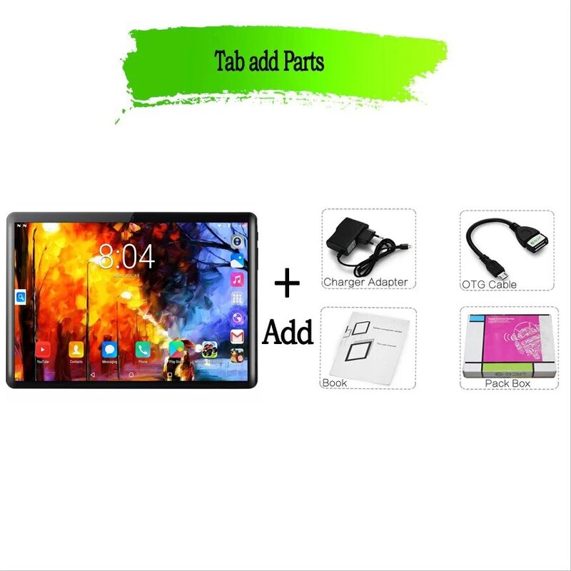 2024 free shipping new 10 inch tablet dual SIM CARD WITH WIFI network make call Bluetooth Android 11 Google Play Tablets 5000mAh