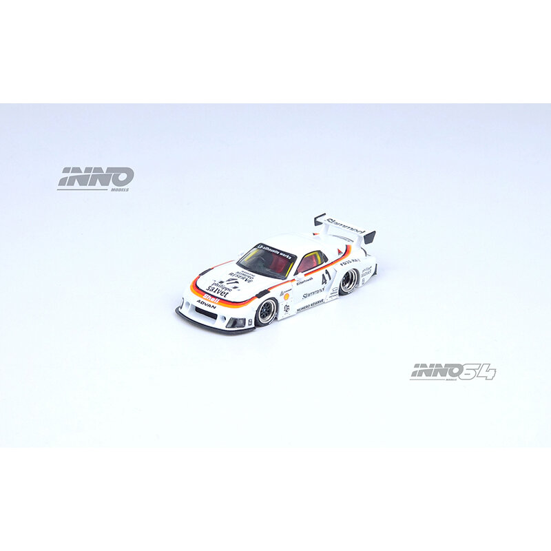 Inno super silhueta Shell Diecast carro modelo, brinquedos em miniatura, 1:64 LBWK RX7 FD3S, coleção Diorama