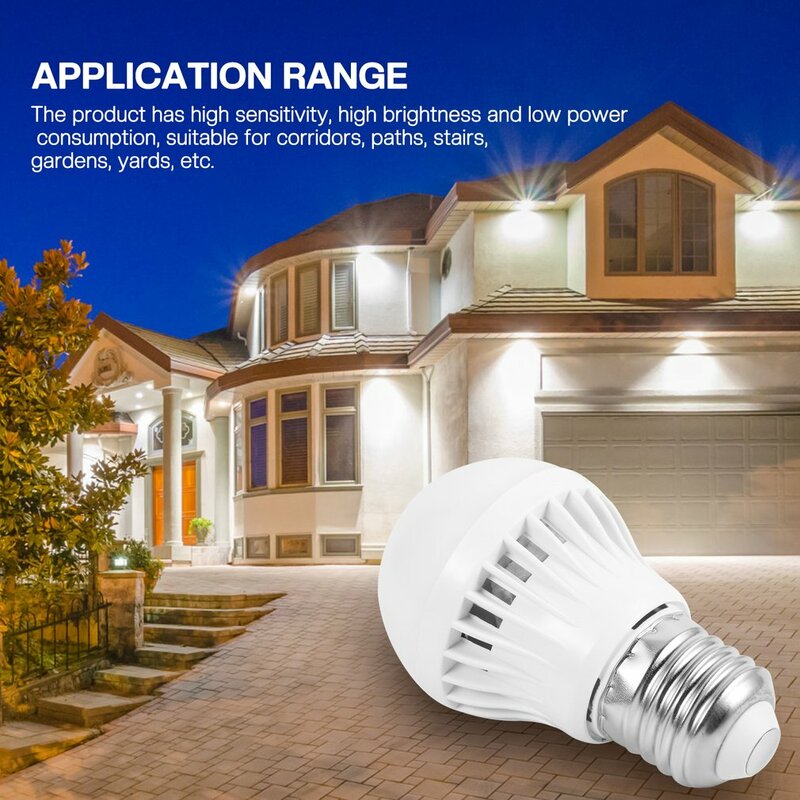 모션 스마트 PIR 램프 비상 전구, 3W 센서 LED 전구, E27 자동 사운드 조명 제어 램프, 180-230V
