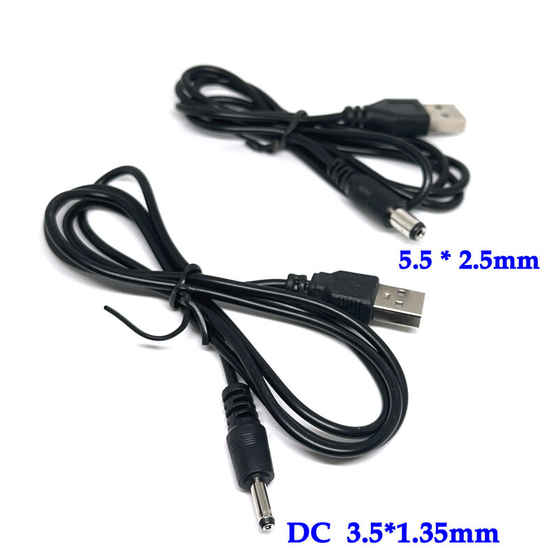 Cable de extensión de enchufe de fuente de alimentación de CC, USB 2,0 a DC 3,5x1,35mm, hembra 2,1x5,5mm, 2,5x5,5mm