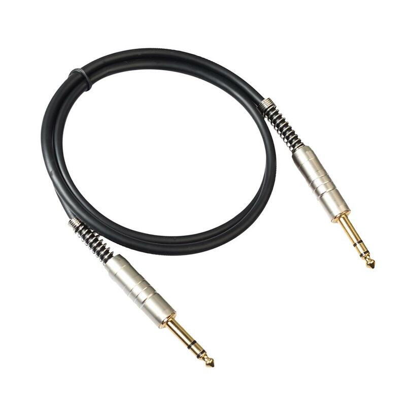 Czarny przewód stereofoniczny kabel Audio z męskiego na męskie 1m 3ft 1/4 Cal