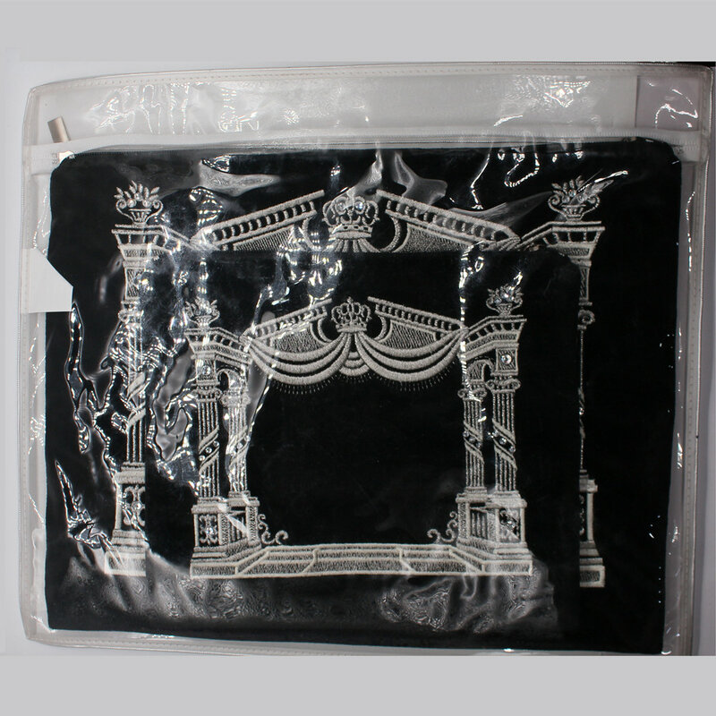 Conjunto de bolsa de Tefillin de terciopelo para Tatllit Judaica, chal de oración con cremallera y bordado con protección de PVC