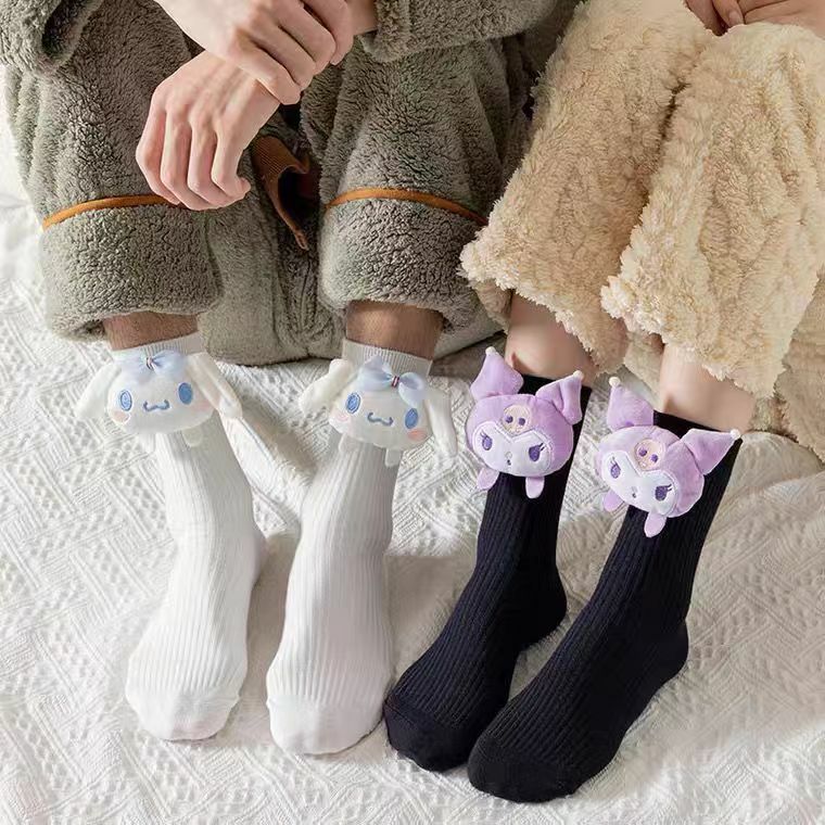 Anime Sanrio cute cartoon girl new plush holiday gift boutique children's socks