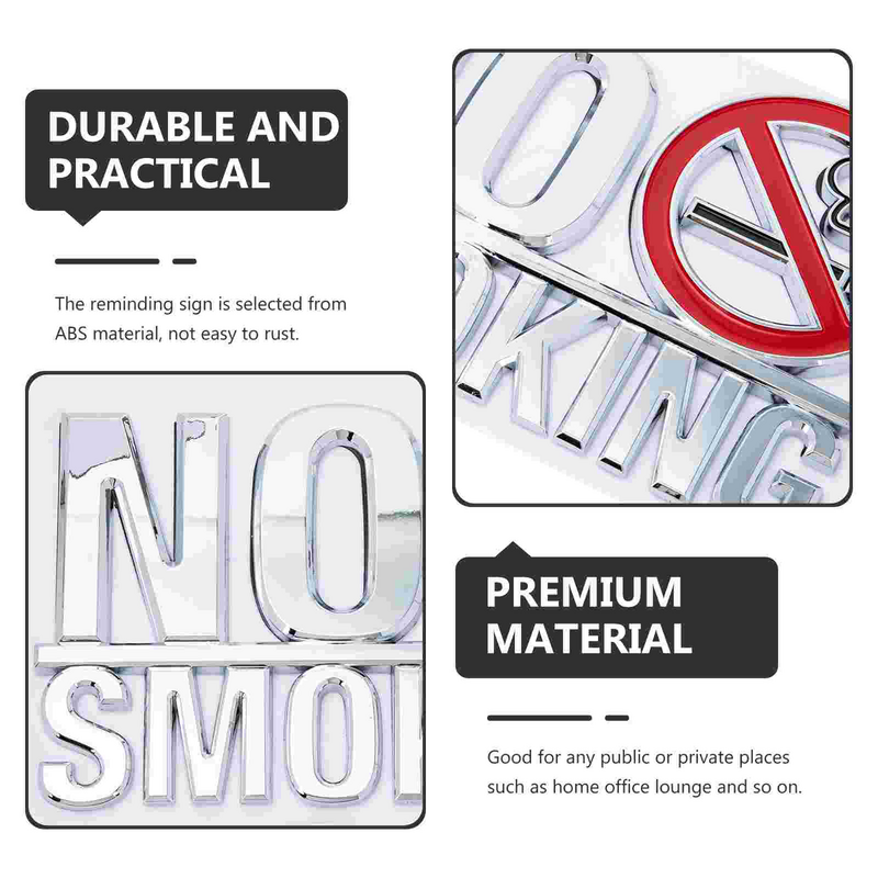 Panneau d'interdiction de fumer en acier inoxydable pour hôtel, station-service Festables, autocollant mural, ABS