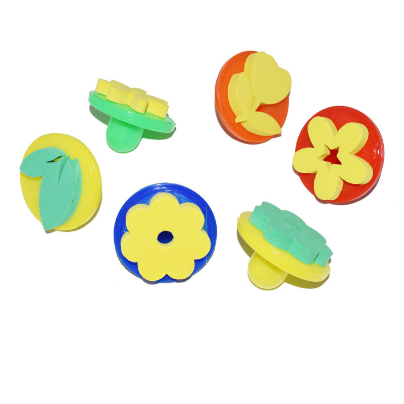 Kids Toddler Sponge Stamp Brush Kits Flower Drawing Toy for Children Paint Educational Art Craft Creativity Graffiti Early Toy