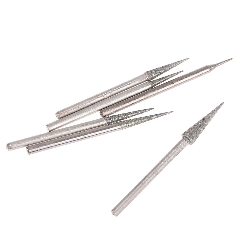 6Pcs 1-4mm Diamond Grinding Head Needle Bits Burrs Engraving Carving Tool 2.35mm