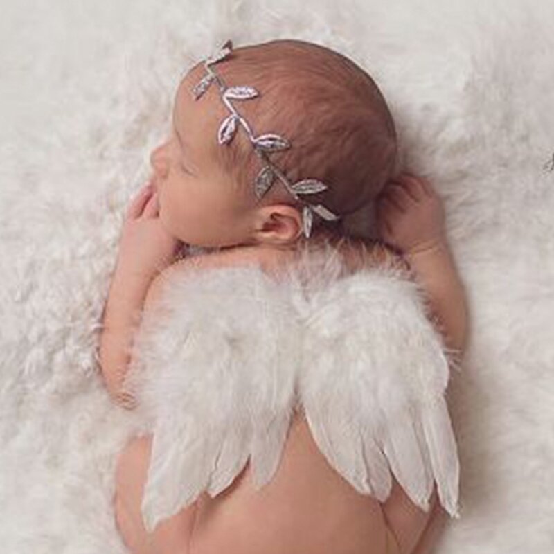 Baby Cosplay Girls Costume Photography White Angel-Feather Wing Outfit Props