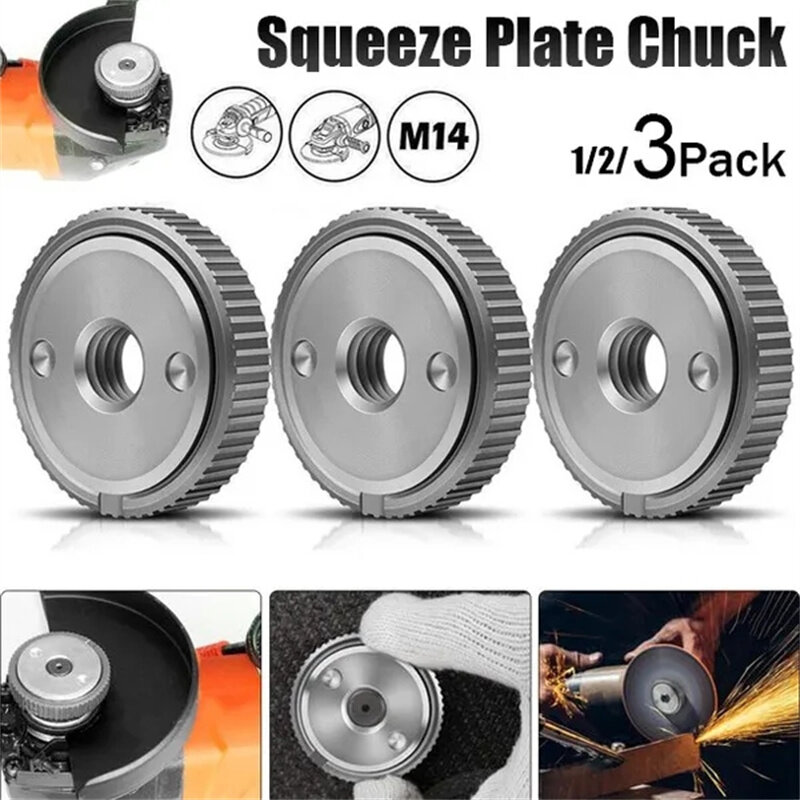1/2/3Pcs Locking Plate For M14 Angle Grinder Chuck Quick Clamping Quick Release Nut Clamp And Device Angles Grinders Accessories