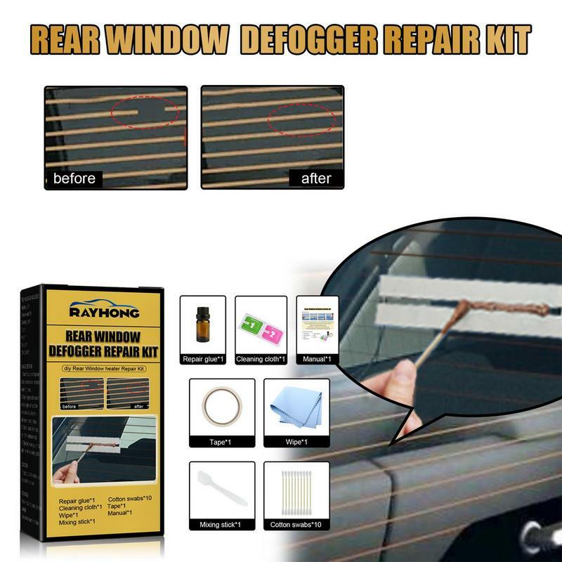 Kit de reparación de Descongelador de coche, herramienta de reparación de rejilla de Descongelador de ventana trasera para coche