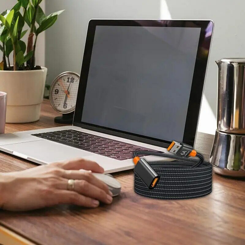 Удлинитель USB 2,0 в нейлоновой оплетке, длинный USB-кабель для быстрой передачи данных, для принтеров мышей, клавиатуры, флеш-накопителей