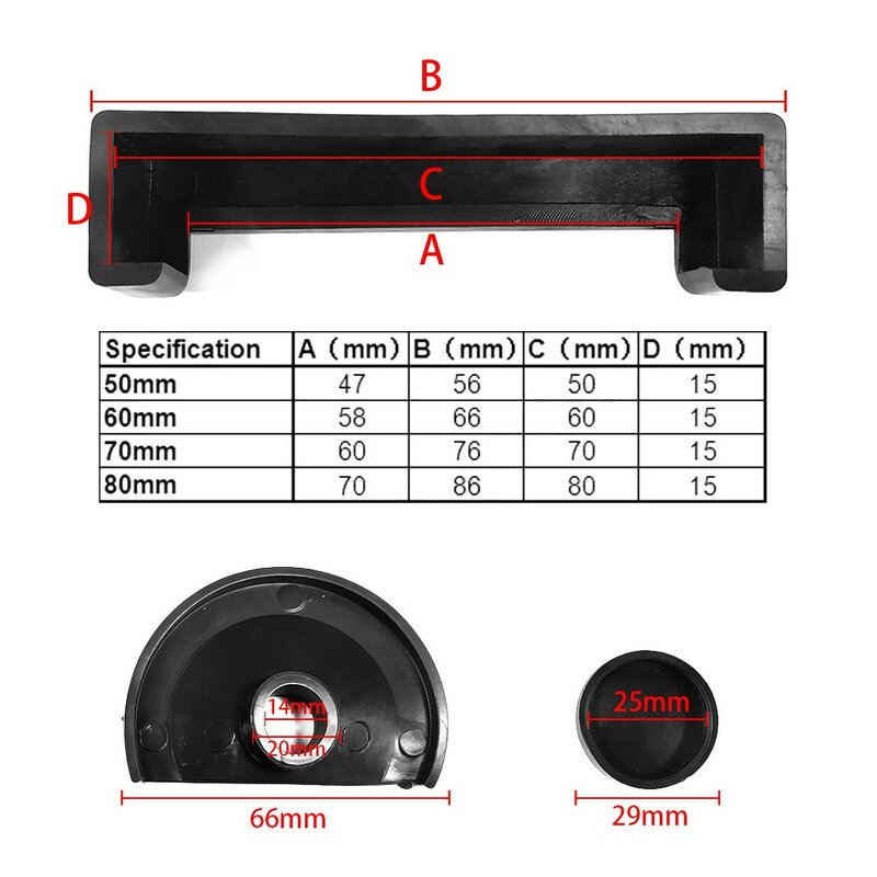 4-piece set of anti-slip rubber pad for bench vice Pad 50/60/70/80mm Anti-slip Bench Mini Small Table Bench vices