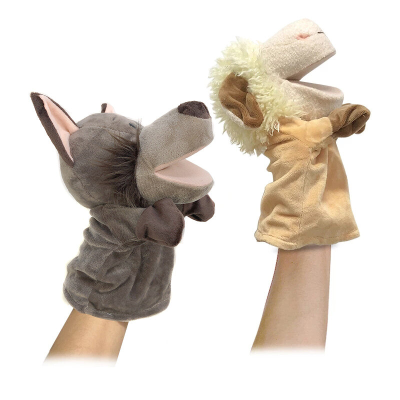 ตุ๊กตาสัตว์ Plush ของเล่นมือนิ้วมือ Story ตุ๊กตา Kawaii ตุ๊กตาของเล่นเพื่อการศึกษาเด็กสิงโตช้างกระต่ายเด็กของขวัญ