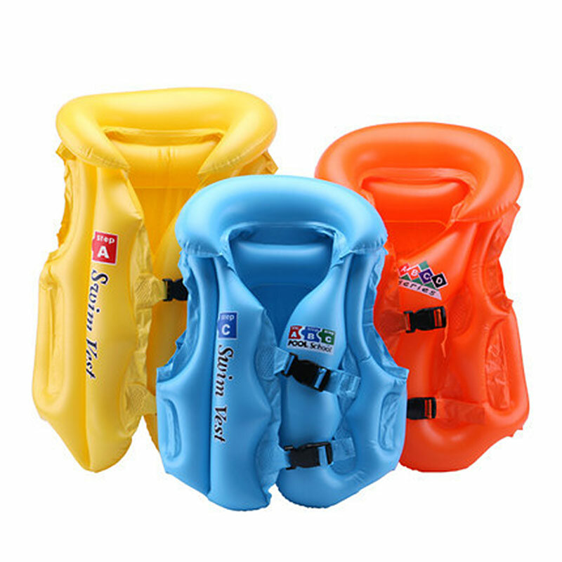 Bambini giubbotti di salvataggio per bambini gilet da bagno gonfiabile costumi da bagno gonfiabili per bambini in PVC per accessori per piscine per Sport acquatici