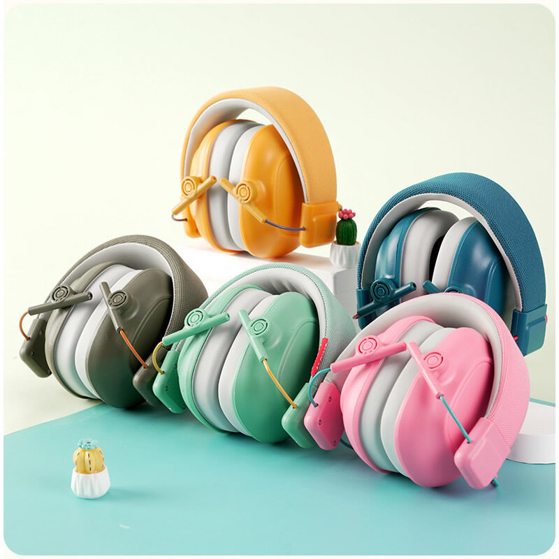 Cute Child Anti-Noise Head Earmuffs Kid Hearing Protection Adjustable Ear Protector For Study Sleep Noise Reduction Cancelling