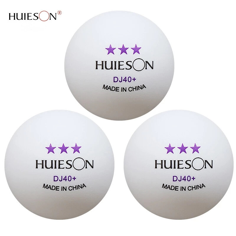 Huieson bola Ping Pong 3 Bintang ABS, bahan baru bola tenis meja profesional 100 30 50 10 buah oranye putih 40mm + 2.8g DJ40 +
