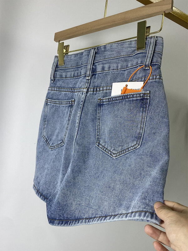 Damskie luźne jeansowe szorty w stylu a-line modne damskie w stylu Streetwear dżinsy Vintage szorty Y2k Casual Harajuku koreańskie 2023 letnie letnie