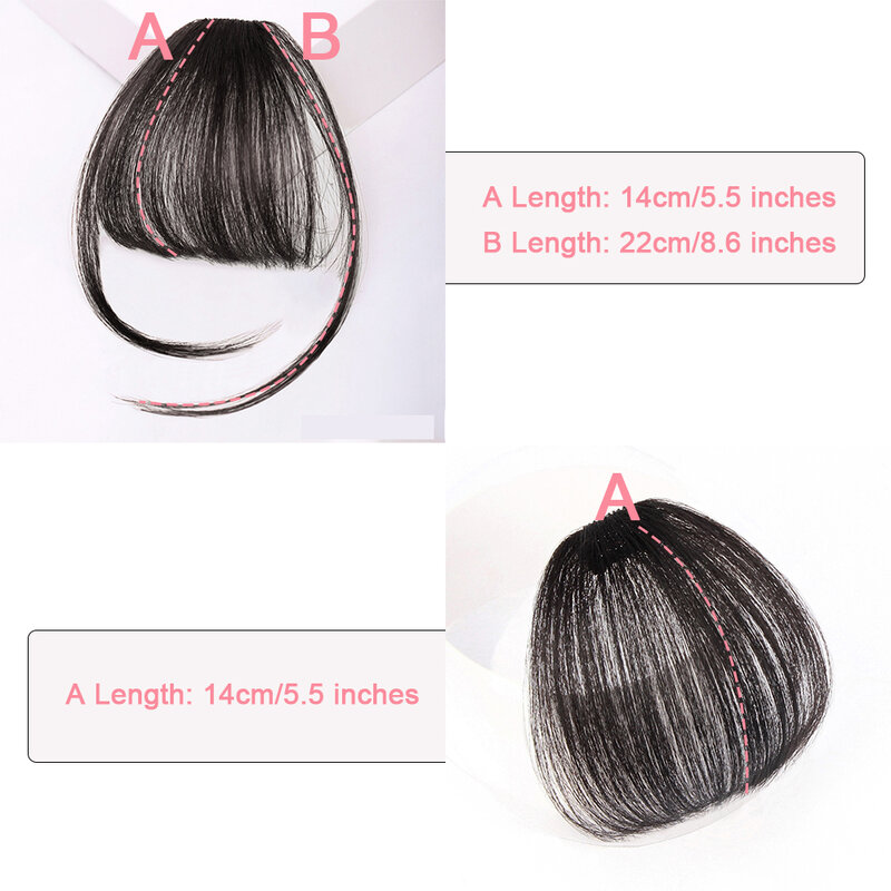 4 packs of 4 colors Synthetic Air Bangs Heat Resistant Hairpieces Hair Women Natural Short Black Brown Bangs Hair Clips