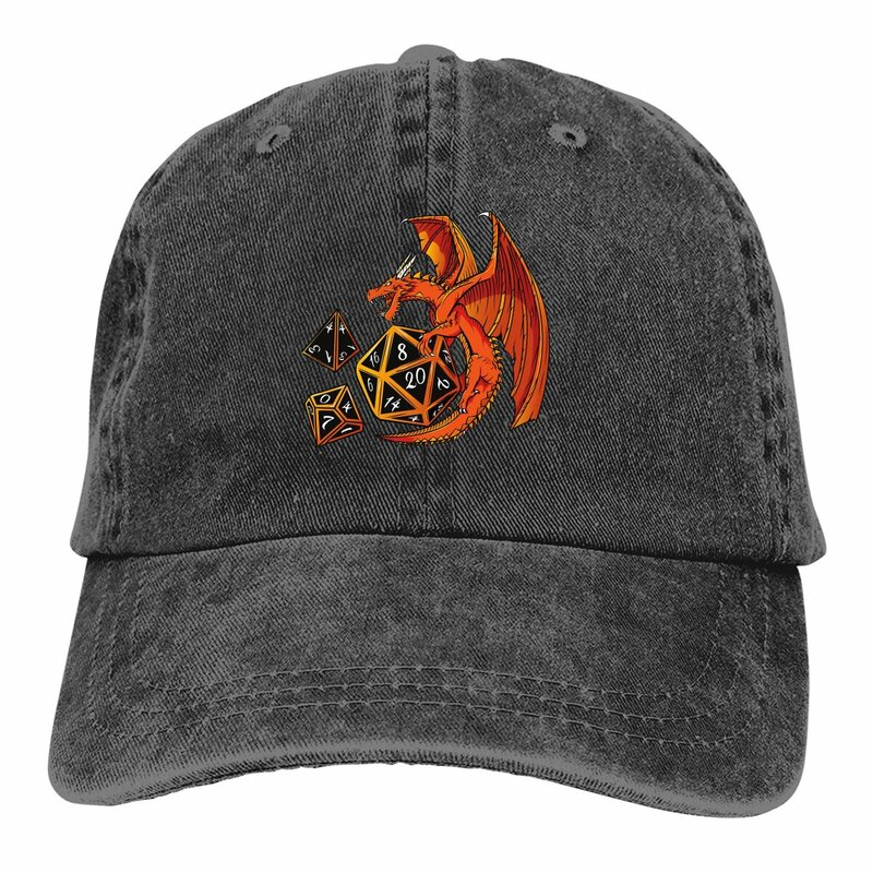 Pure Color Cowboy Hats The Dice Dragon Women's Hat Sun Visor Baseball Caps DnD Game Peaked Trucker Dad Hat