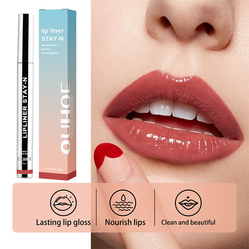 3 colori Peel Off Lip Liner Tattoo Waterproof Long Lasting Matte antiaderente Cup Lip Tint Sexy Red Contour Lips Make Up Cosmetics