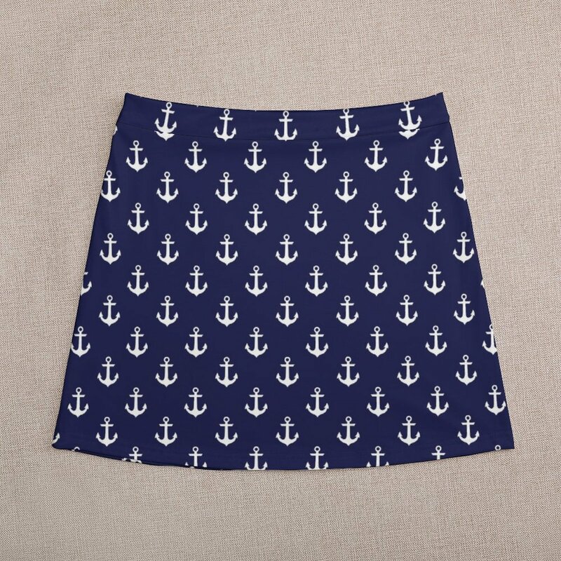 Minifalda con patrón de anclas náuticas para mujer, ropa de estilo coreano, novedad de verano, 2023