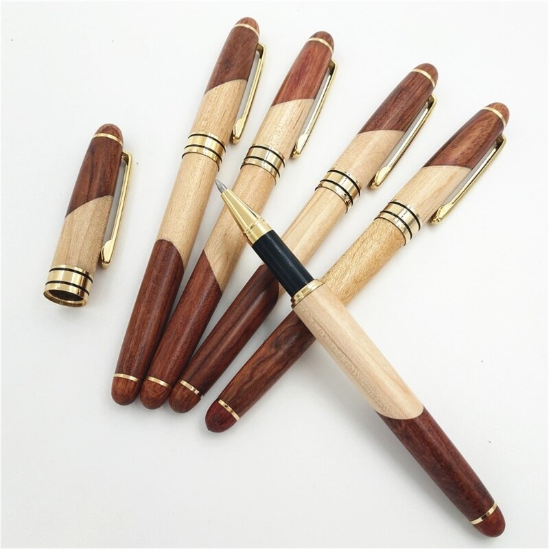Penna a in legno Penna a con inchiostro da 0,7 mm Penne per firma Penne per scrivere Penna per diario aziendale a
