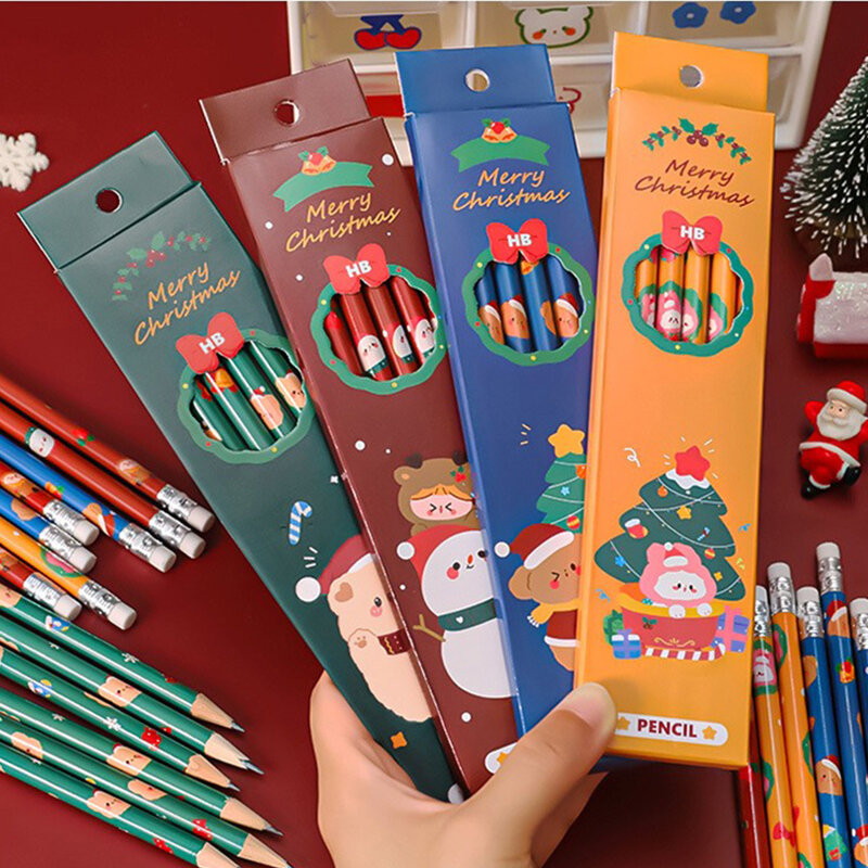 6 шт., деревянные карандаши в рождественской коробке