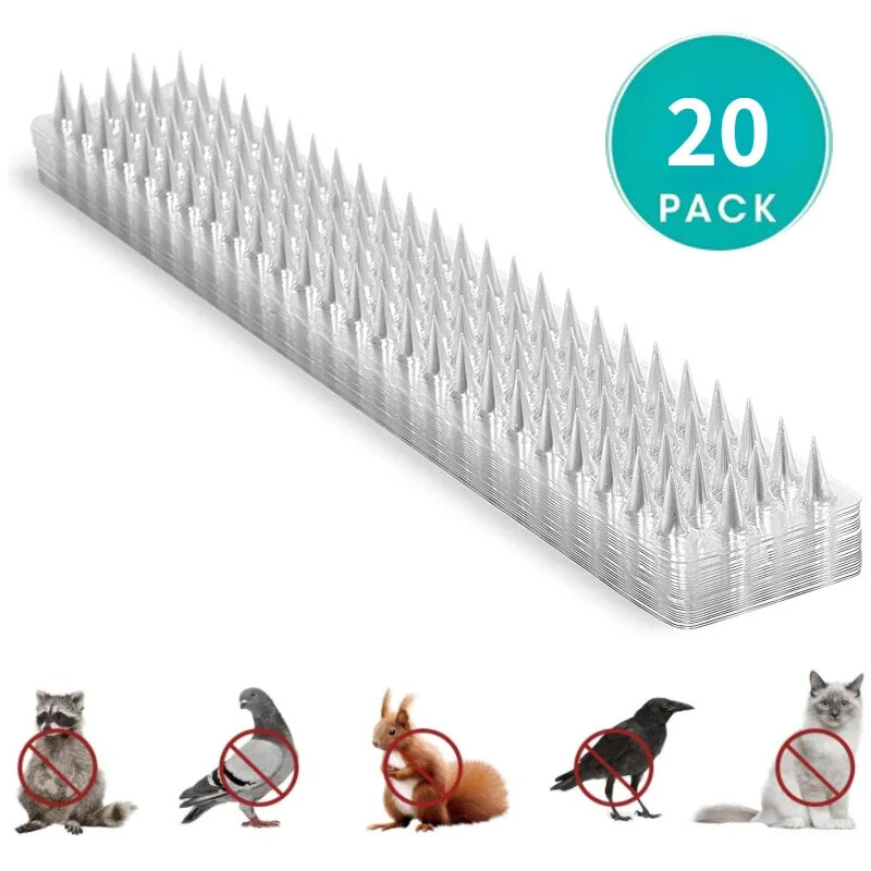 Transparente Plastic Repeller Spikes, Cat Repelente, Anti Pombo, Anti-Bird, Controle de Esquilo, Jardim Cercas, 10,20 Pcs