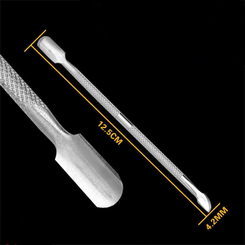 2022 New Fashion Nail Art tools Stainless Steel Cuticle Pusher Double Head Spoon Remover Tools For Manicure Nail Art Care Pusher