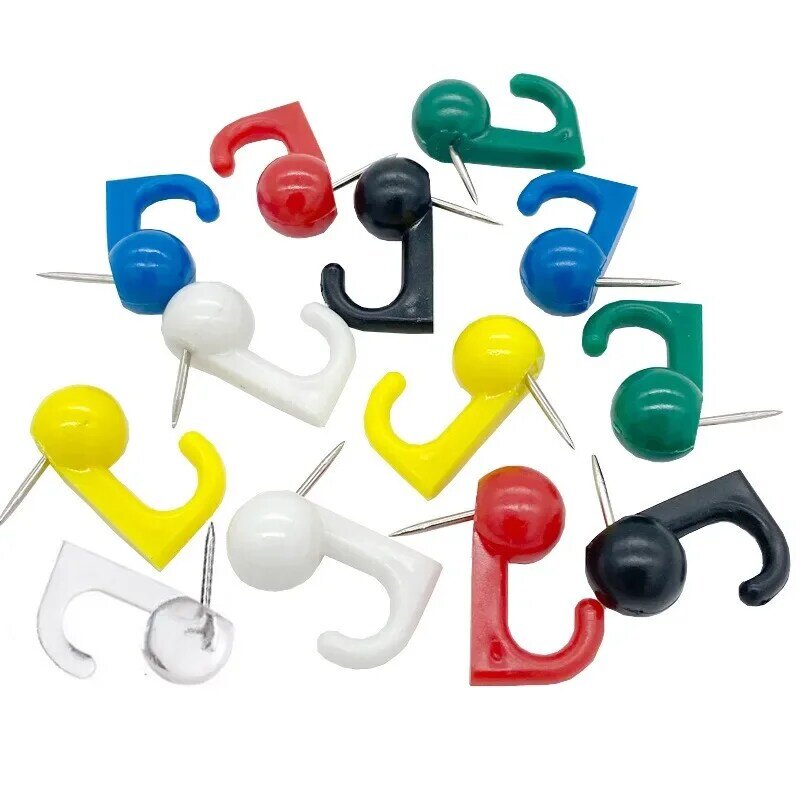 50 Stuks Push Pin Haken Plastic Koppen Punaise Haken Decoratieve Duim Kopspijkers Haak Terug Duwpennen Haak Voor Kurk Board Prikbord